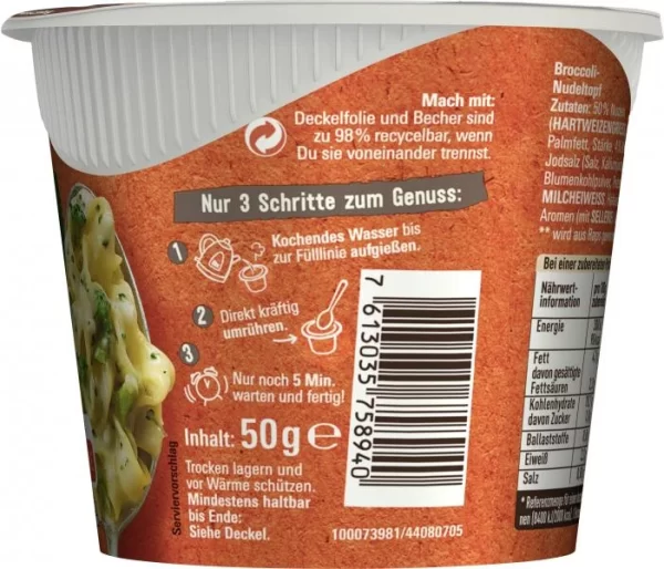 Maggi 5 Minuten Terrine Broccoli Nudeltopf 6