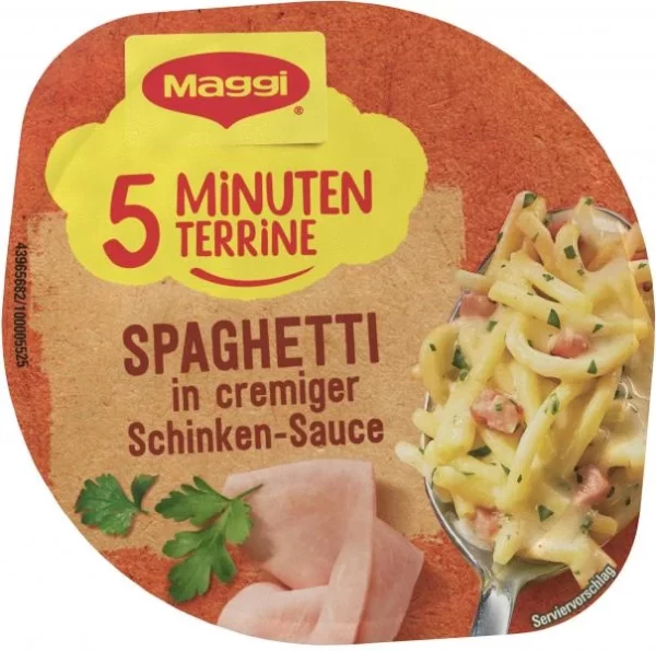 Maggi 5 Minuten Terrine Spaghetti In Cremiger Schinkensauce 4