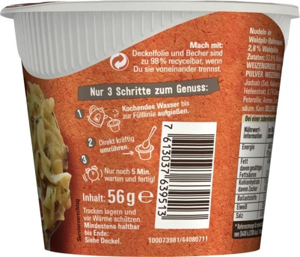 Maggi 5 Minuten Terrine Nudeln In Waldpilz-Rahmsauce 6