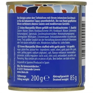 Ibero Spanische Grüne Manzanilla Oliven Mit Knoblauchcreme 7